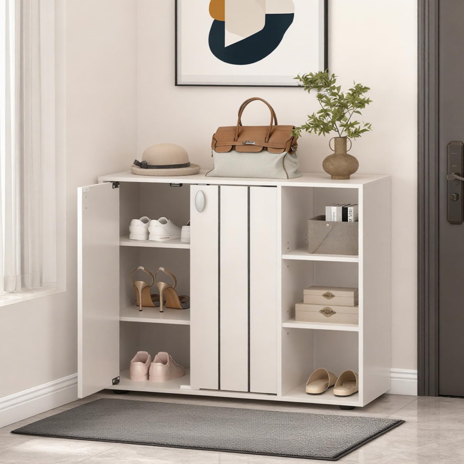 Amazon.com: GIANTEX Wood Shoe Cabinet w/Doors, Freestanding Shoe