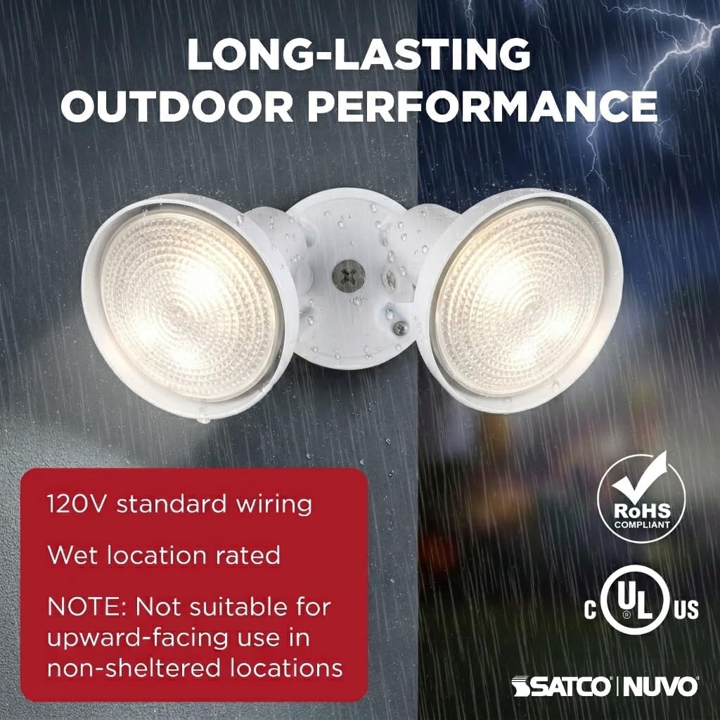 Nuvo Lighting SF77/488 2-Light PAR38 Twin Flood Light, White image 3