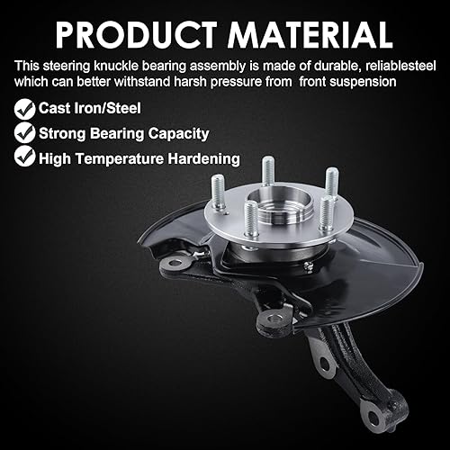 Miniatura 3 de Conjunto de cubo de cojinete de dirección delantero y cojinete de rueda para Honda Civic 2006-2011, lado derecho del pasajero, repuesto #