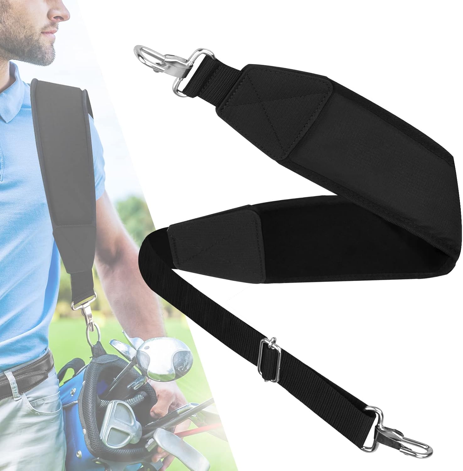 Big Teeth Golf Bag Shoulder Strap Single Padded Adjustable Universal