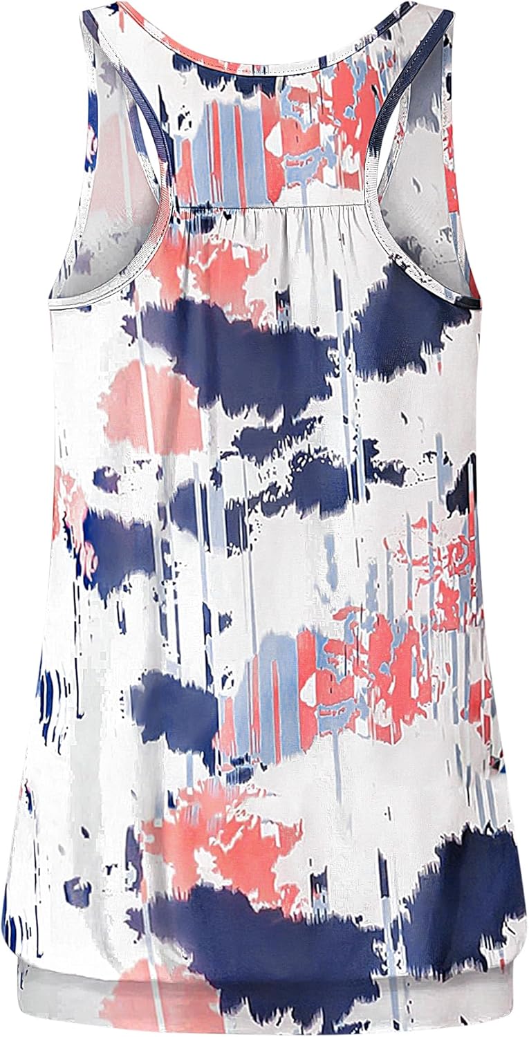 Miusey Womens Sleeveless Round Neck Loose Fit Racerback Yoga Tank Top - Image 2