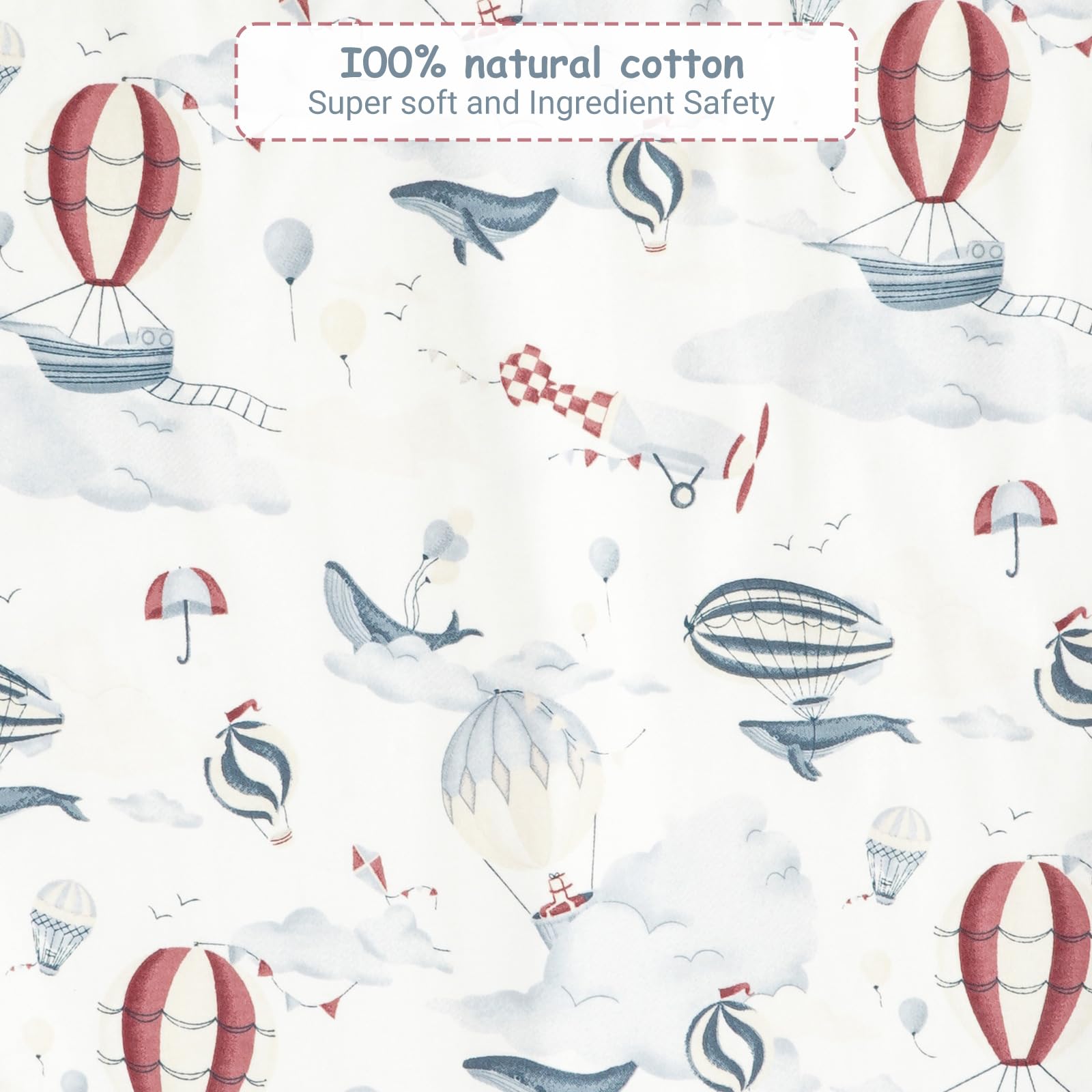 WYTbaby - Sacco nanna con piedi, 1.0 Tog, in 100% cotone, morbido sacco nanna per tutto l'anno, senza maniche, ideale per dormire e quando fa caldo, perfetto per bambine e bambini, 80 cm