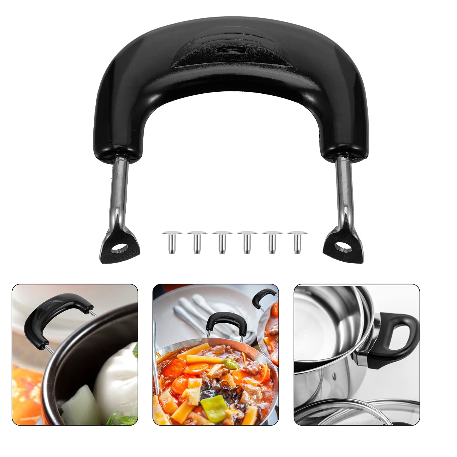 Lot De 6 Poignées De Rechange Pour Casserole/poêle - Acier Inoxydable - Isolantes Et Confortables - 7.5x7x2 Cm