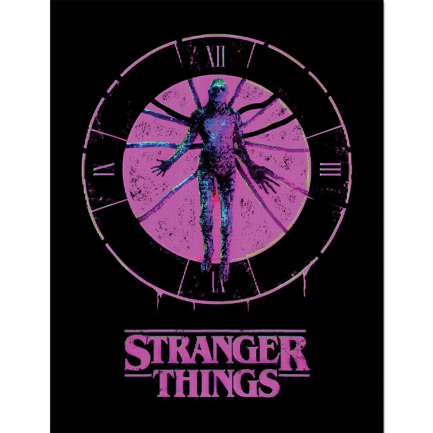 Pyramid International Stranger Things 5 (Clock) Collector Print 30cm X 40cm Framed Collector Print, Official Licensed Netflix Wall Art Poster, Ready To Hang, One Size