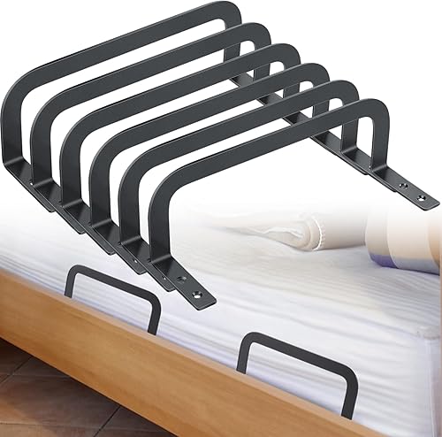 Hicarer 6 piezas de tapón deslizante de colchón antideslizante barra de retención de colchón para camas ajustables, soporte de colchón de metal para