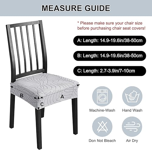 Miniatura 3 de Juego de 6 fundas de asiento para sillas de comedor, extraíbles y lavables, fundas para sillas de cocina, antipolvo, fundas protectoras para sillas