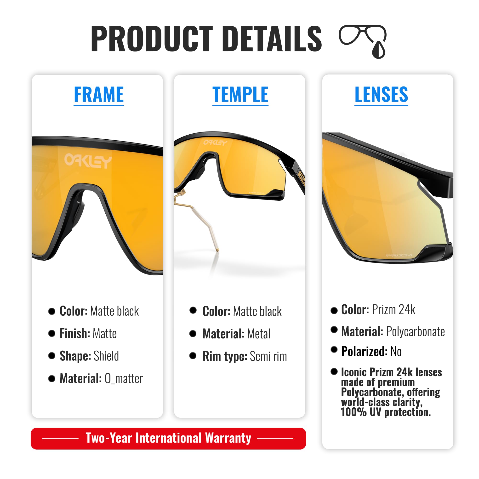 OAKLEY BXTR METAL OO9237 - Gafas de sol rectangulares con kit oficial de gafas
