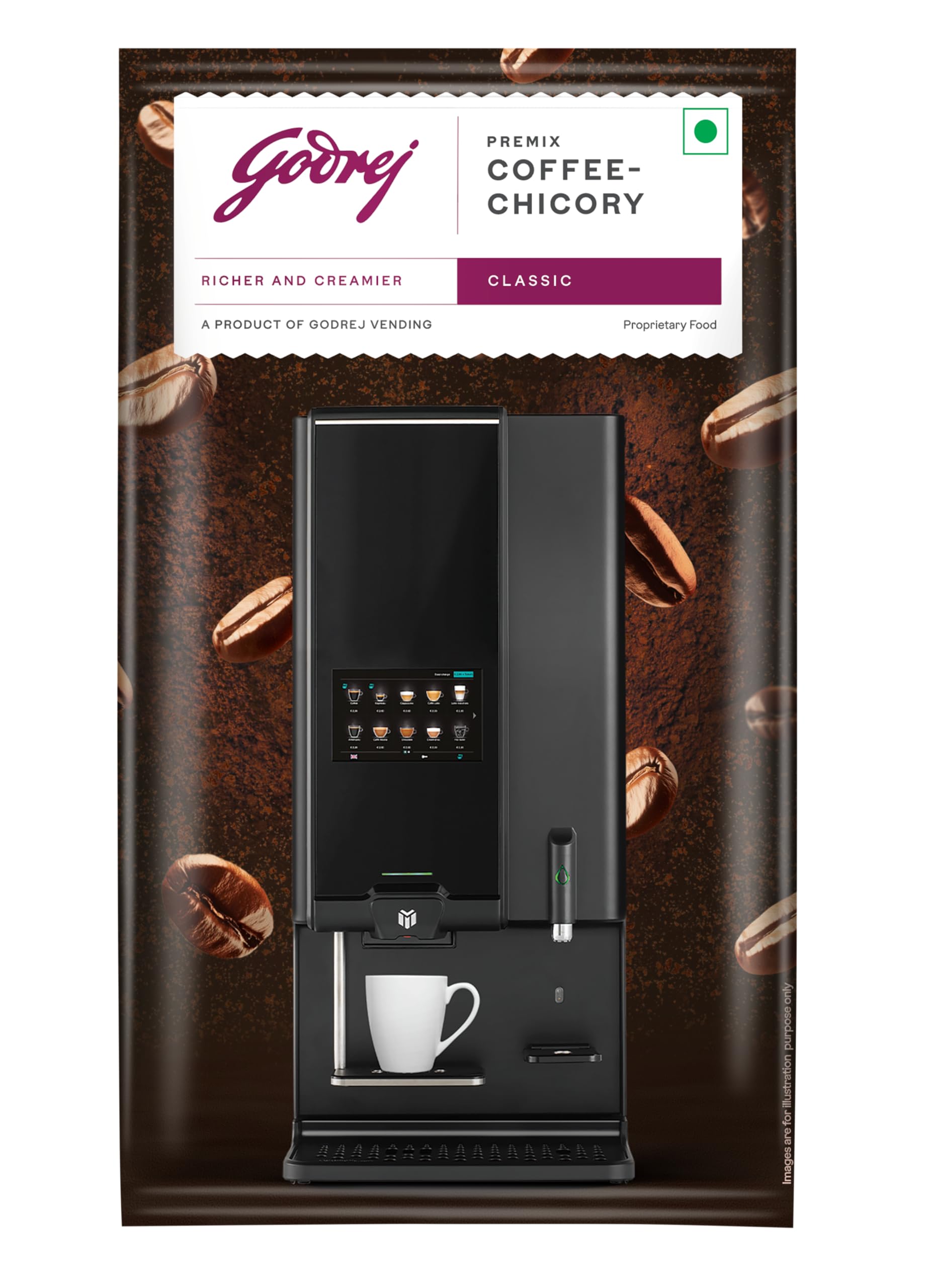 GODREJ VENDING Premix Classic Coffee-Chicory Powder, Richer and Creamier Instant Coffee Mix, Suitable for Vending Machine & Frother, 1 kg Pack - Sold by Premsons-image-31