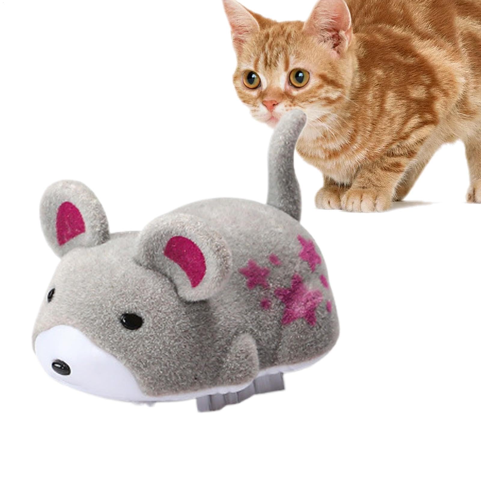 Giocattolo elettronico mobile per gatti, criceti di peluche che scricchiolano per gatti,Giocattolo di gatto in giro di simulazione elettrica | Giocattolo di esercizio per animali domestici in tessuto