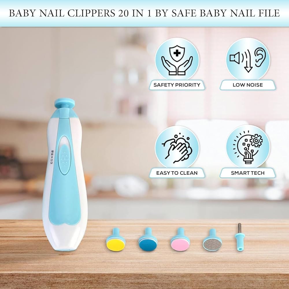 Buy Rylan Baby Nail Trimmer Electric, Safe Baby Nail File, Baby Nail Clippers with Light and 6 Grinding Pads for Newborn Infant Toddler or Adults Toes and Fingernails, Kids Nail Care (Multi