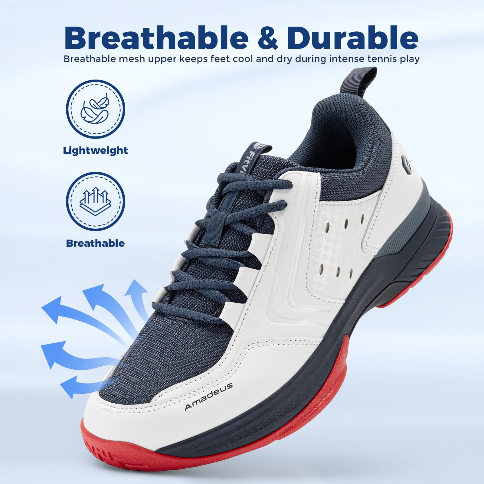FitVille Tennisschuhe Herren Extra Weit Sportschuhe Atmungsaktiv Badminton Schuhe Bequeme Fitnessschuhe Sneaker Gr.40-50