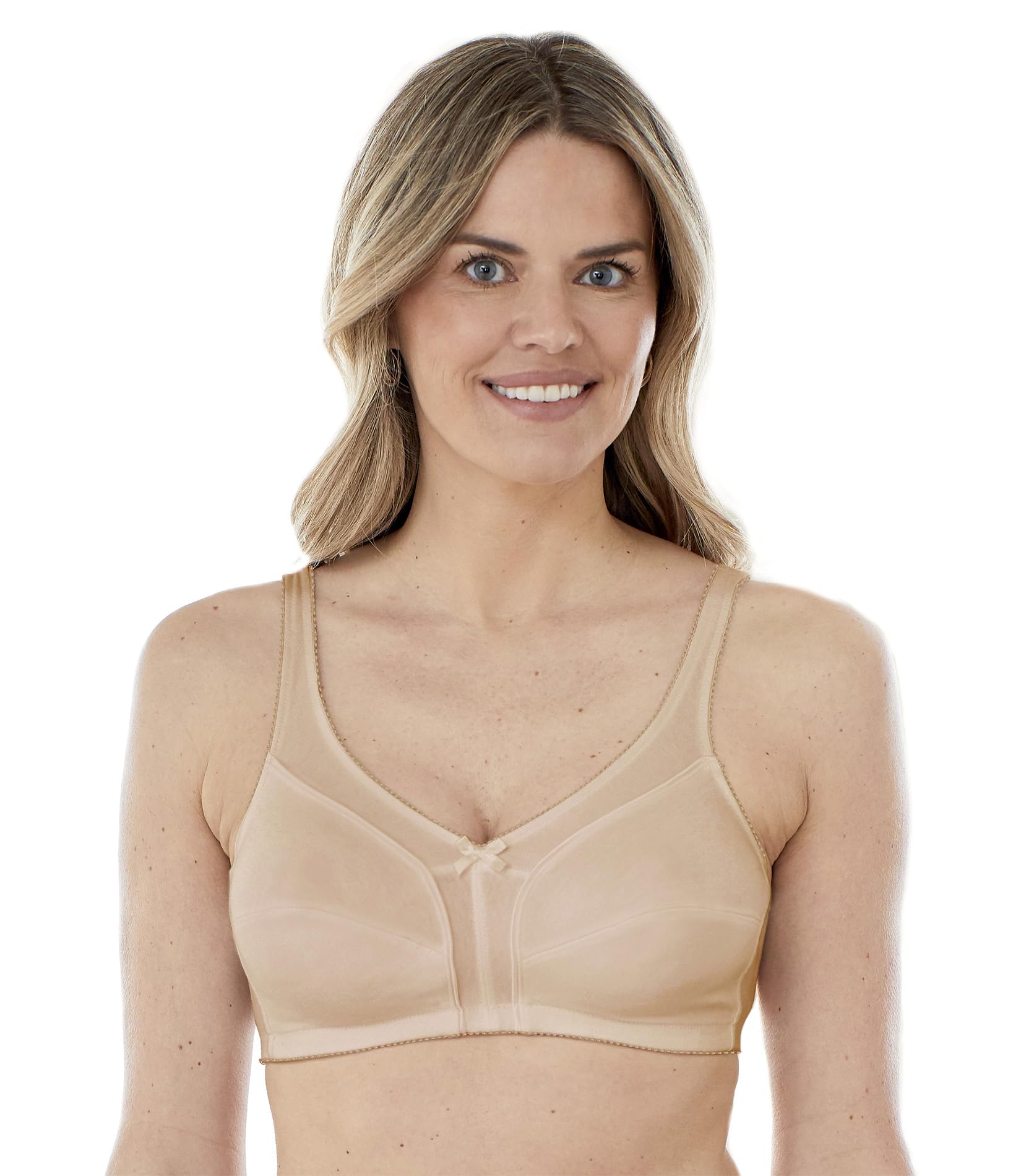 Bestform Women's 5006825 Comfortable Wireless Cotton Bra with Unlined Seamed Cups