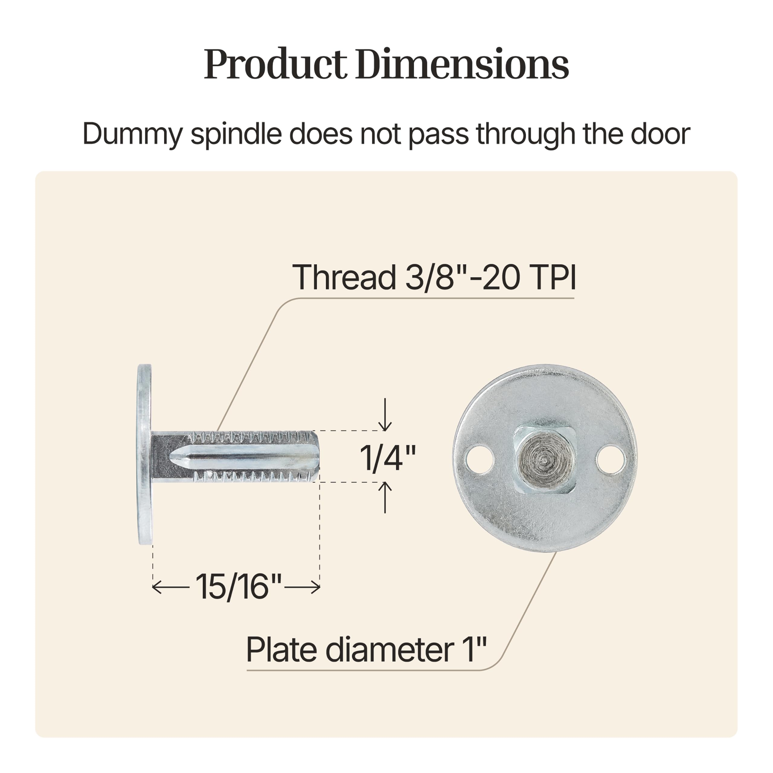 Zinc Plated Dummy Door Spindles - Pack of 2 -3