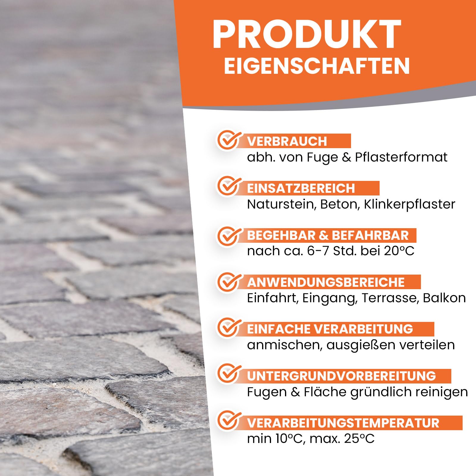 Pflasterfugenmörtel 10kg 2K Epoxidharz mit Fugensand Kunstharz Fugenmörtel - kein Unkraut, dauerhafte Verfugung, Selbstverdichtend, Chemikalienfest, bei Nieselregen anwendbar - BEKATEQ BK-175EP