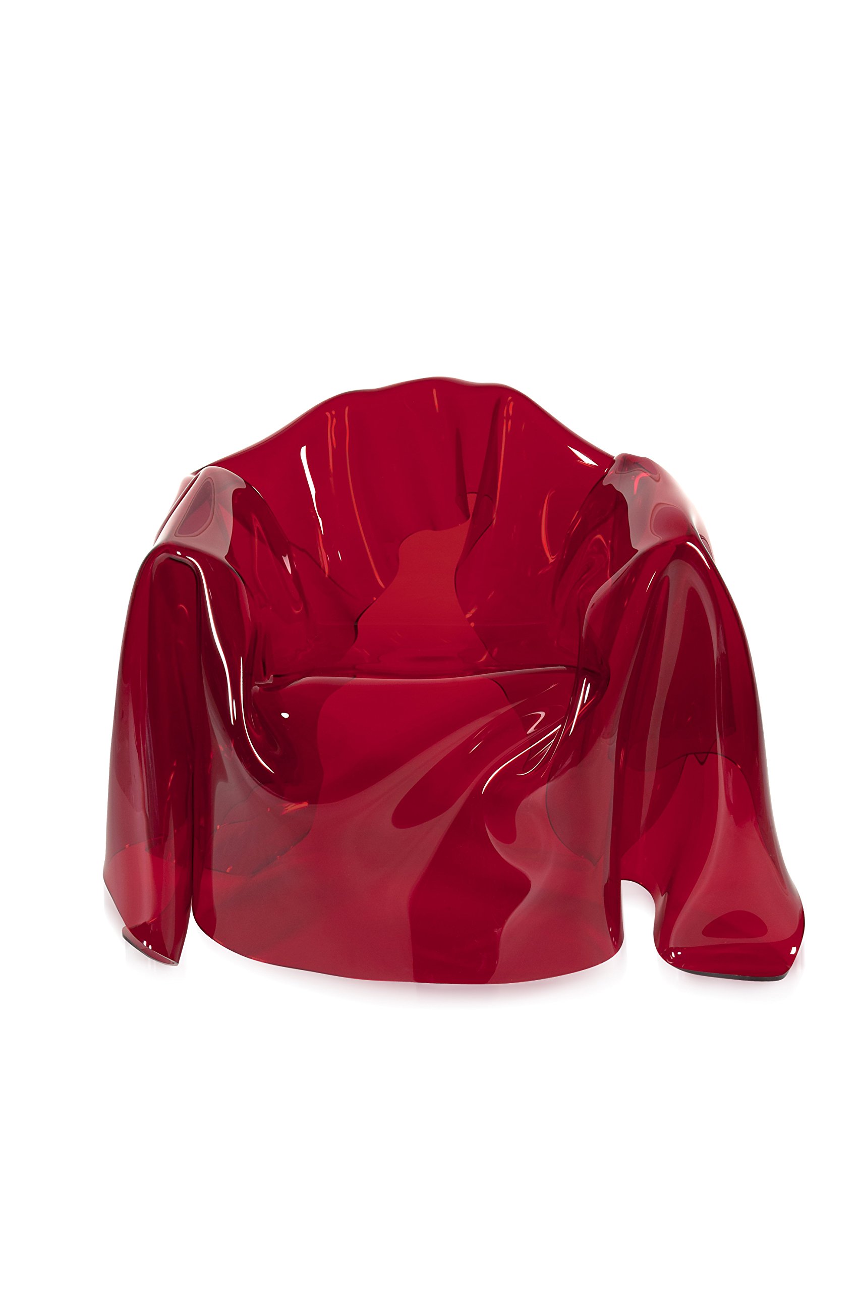 Drappeggi d'Autore Poltrona in Plexiglass Trasparente, Rosso