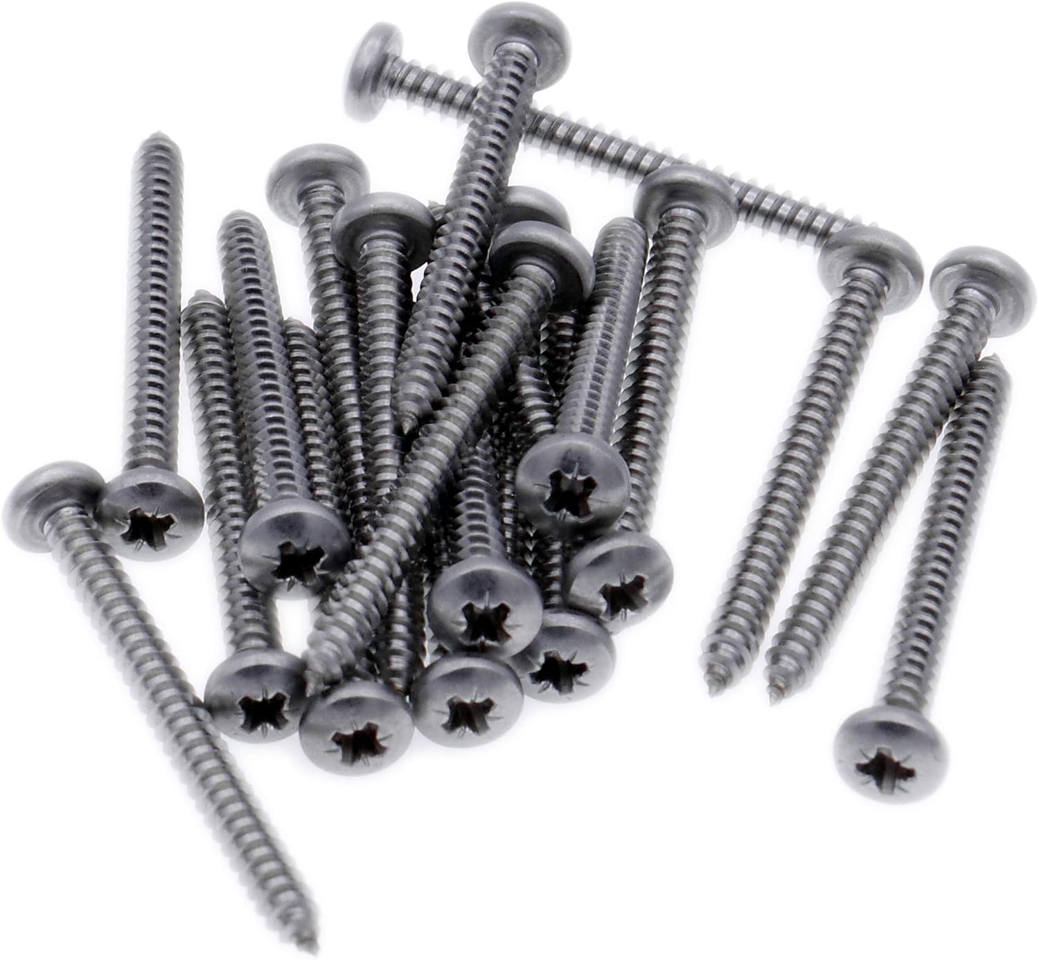 No.7 x 0.25 (3.9mm x 6.5mm) Pozi Pan Self-Tapping Screw - Stainless Steel (A2) (Pack of 20), 3.9x6.5 - A2(20)