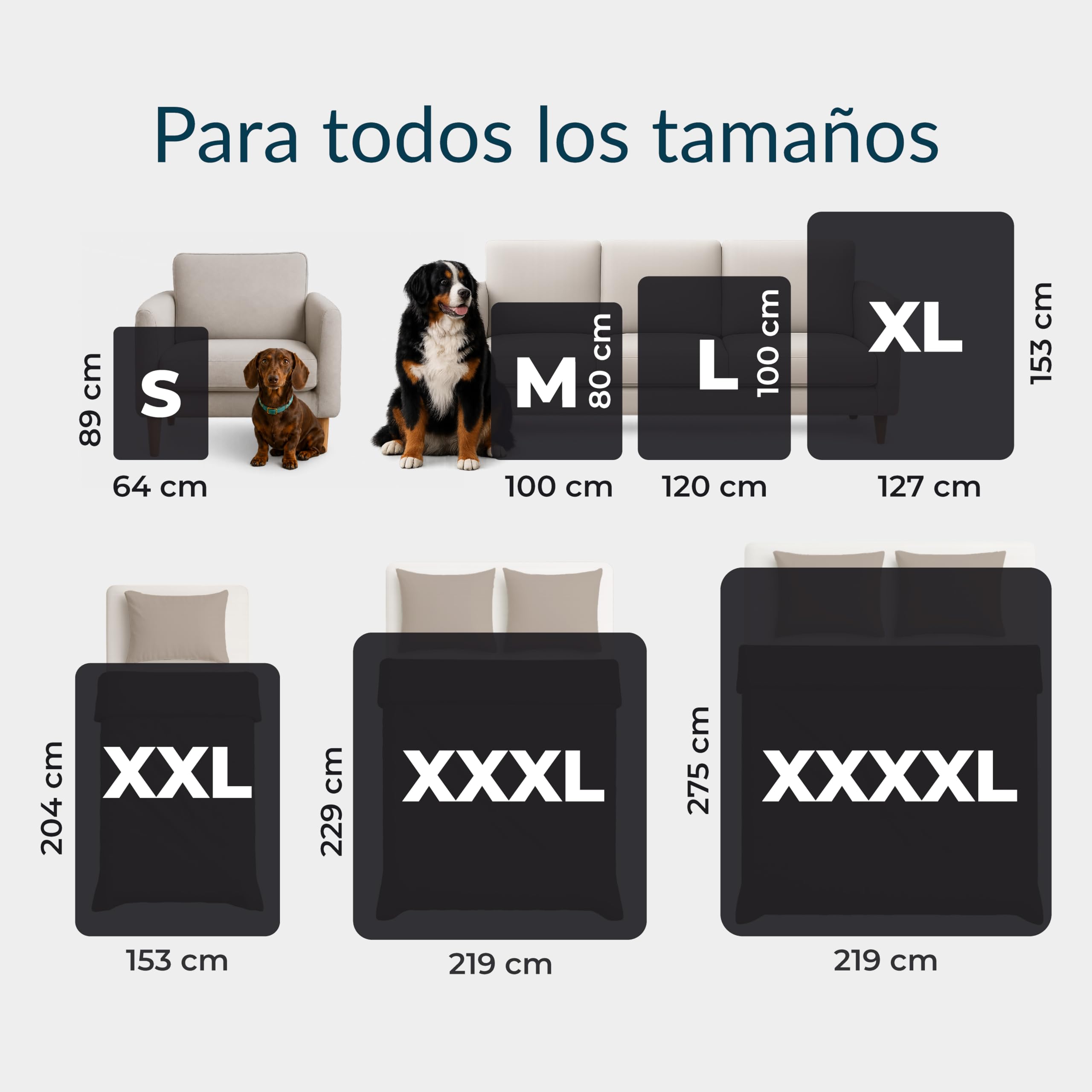 Twinzen Manta Impermeable Perro 127x152 cm Gris Oscuro - Manta para Perros Reversible y Lavable - para Sofá y Cama - Sherpa