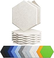Vista 36 de Paquete de 12 paneles acústicos autoadhesivos de espuma acústica a prueba de sonido, alta densidad, hexagonales, 12 x 10.23 x 0.4 pulgadas