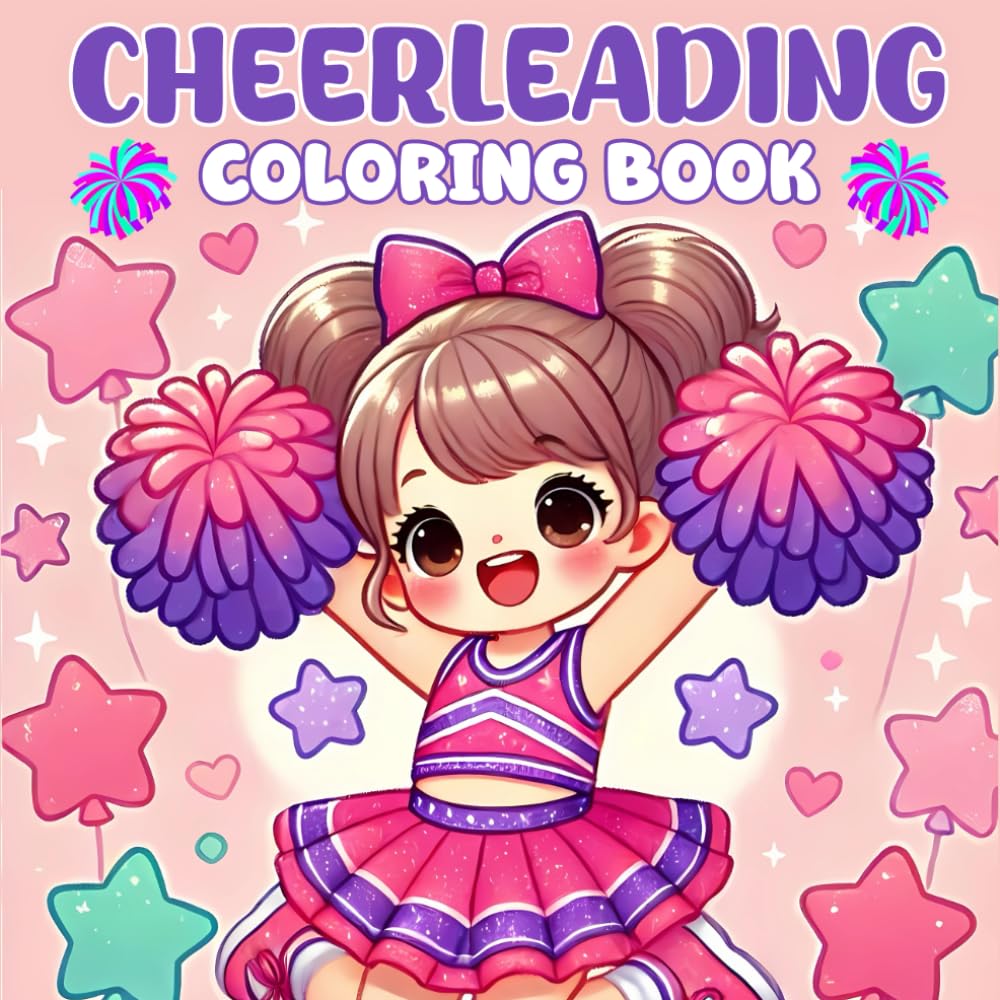 Little Cheerleaders Coloring Book: Cheerful and Fun Cheerleading Designs for Kids