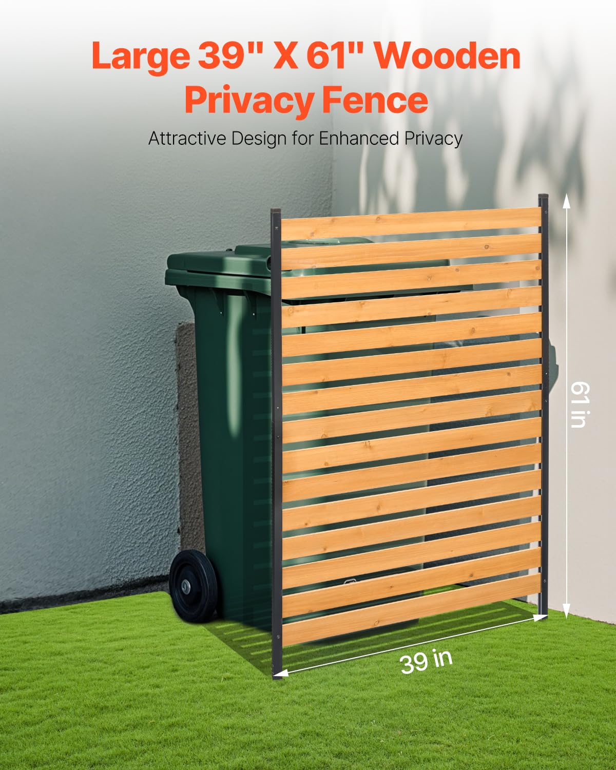 VEVOR Recinzione per Riservatezza in Legno a 1 Pannello, 980 x 25 x 1550 mm, Schermo per Recinzione per Condizionatore d'Aria, Recinzione per Piscina con Picchetti in Metallo, per Decorazione Esterno