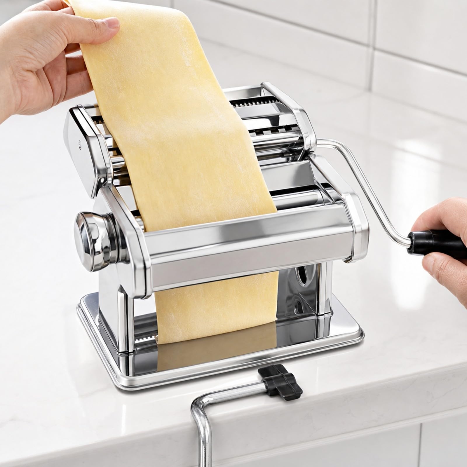 Máquina Pasta Manual Compacta, Mango Naranja