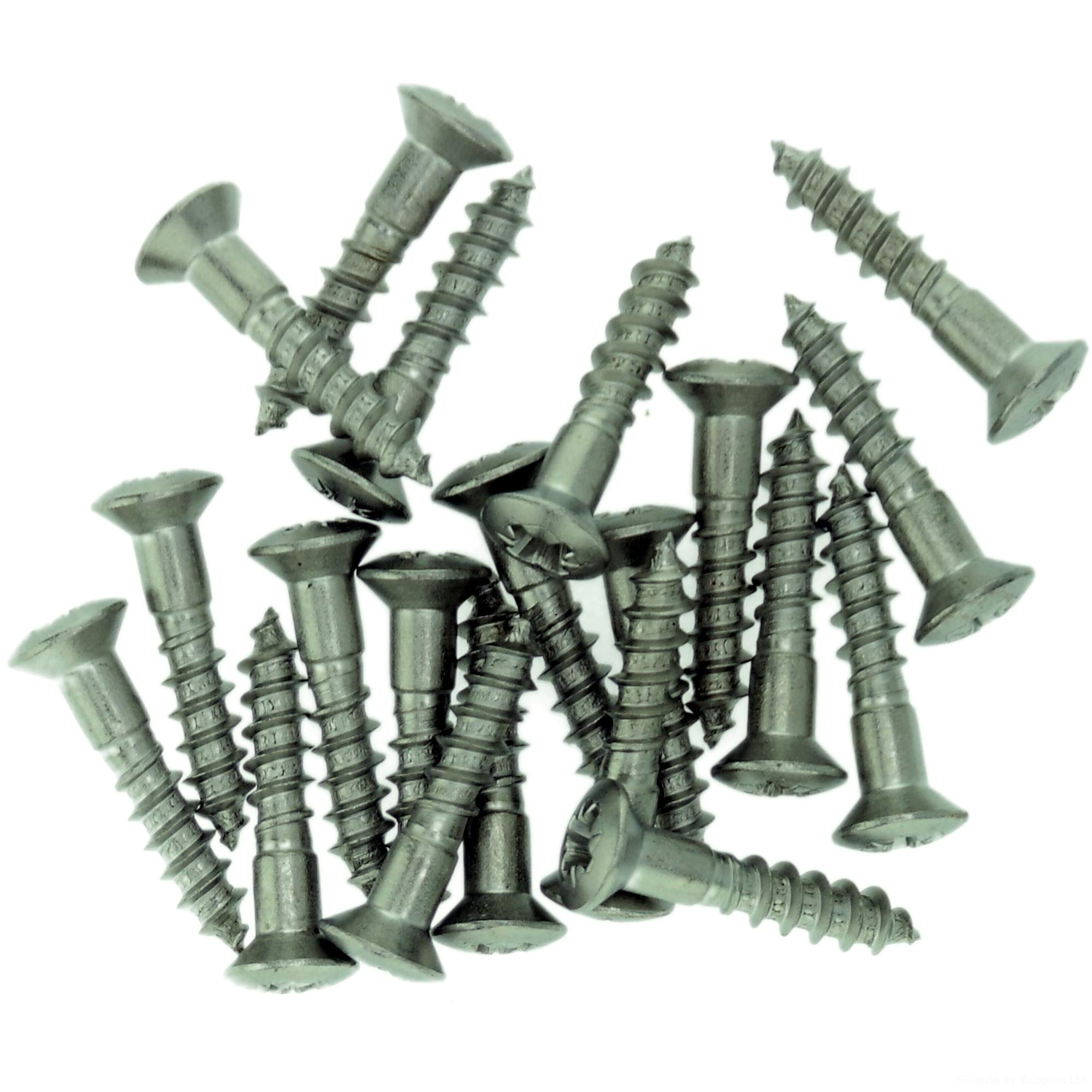 Singularity Supplies No.8 X 2.75 (4.0Mm X 70Mm) Pozi Raised Countersunk Wood Screw - Stainless Steel (A2) (Pack Of 20)