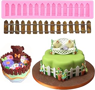 Garden Picket Fence Silicone Fondant Mold For Cake Decorating Cupcake Topper Chocolate Candy Gum Paste Polymer Clay