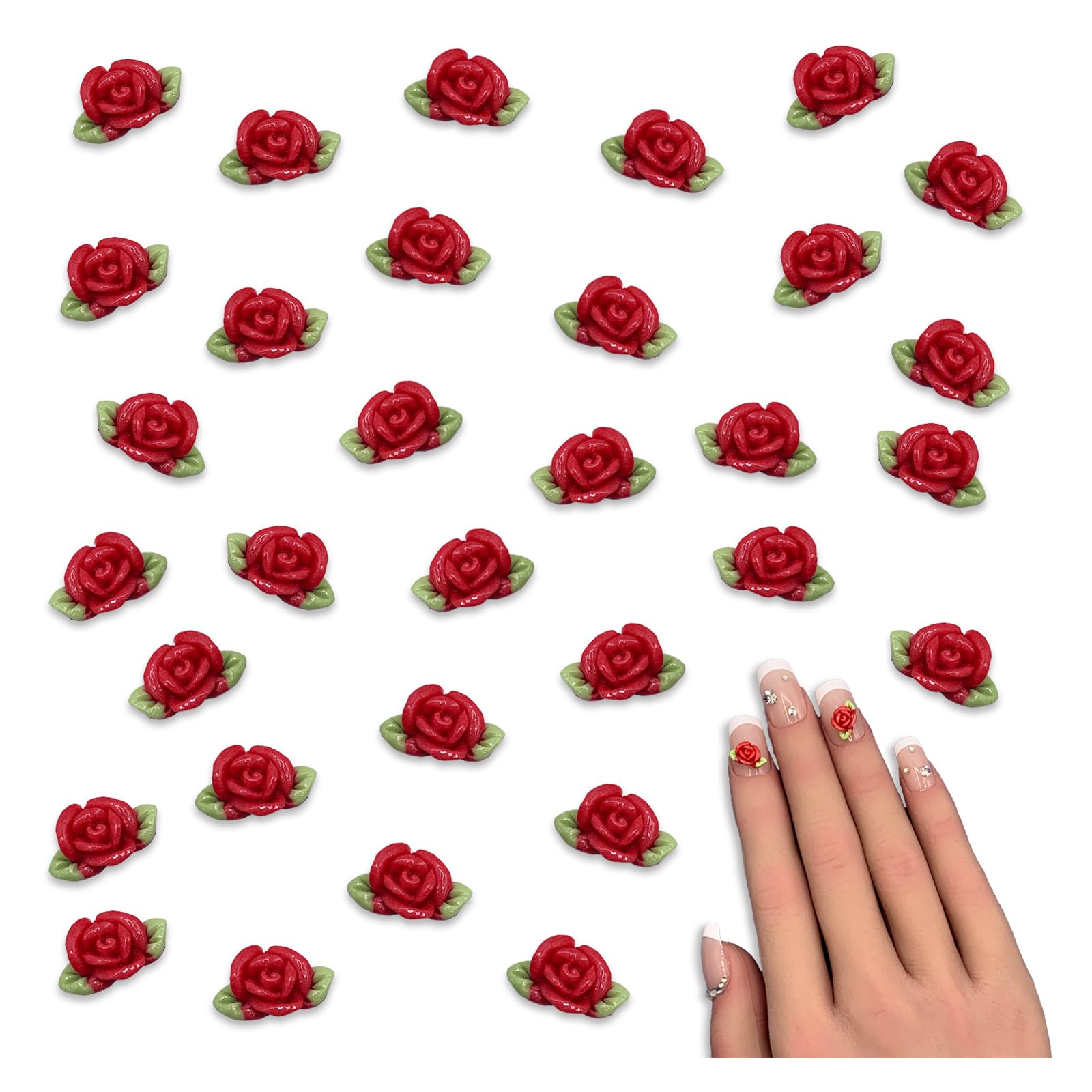 Amazon.co.jp: ファイニエ ネイルパーツ 花 10mm 赤 蓄光