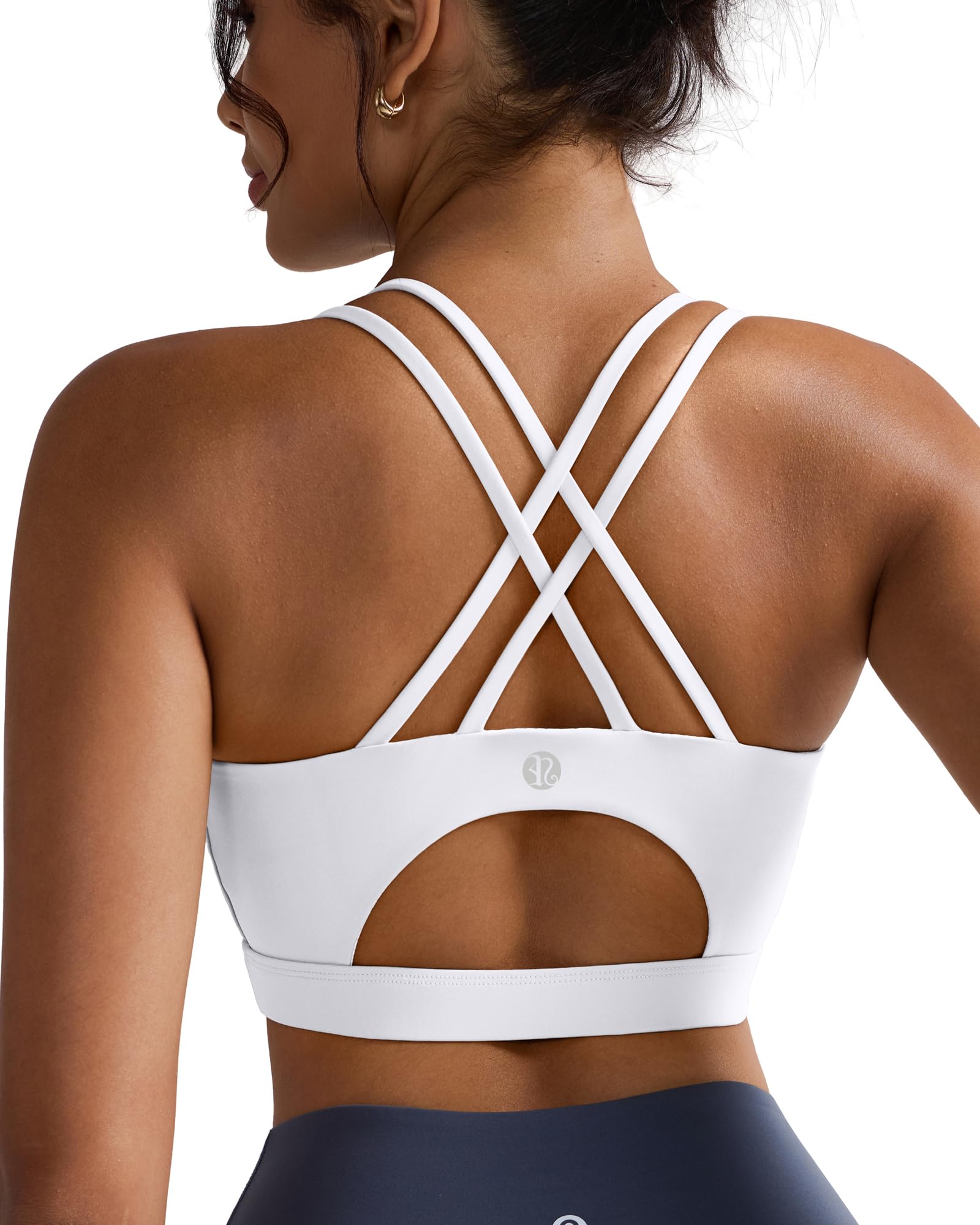 RUNNING GIRL Sports Bra Padded Longline Crisscross Back