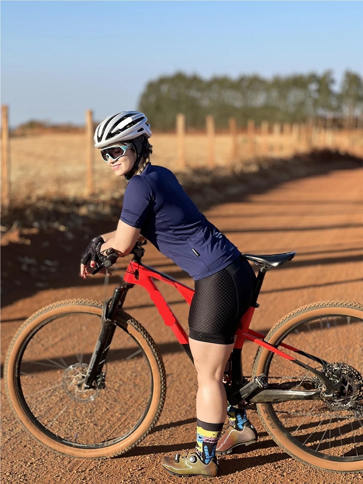 Damen Radlerhose mit Trägern, Radhose, kurz, Sommer, weicher 3D-Schwamm, stoßfestes Polster Für Radfahren, Mountainbiken