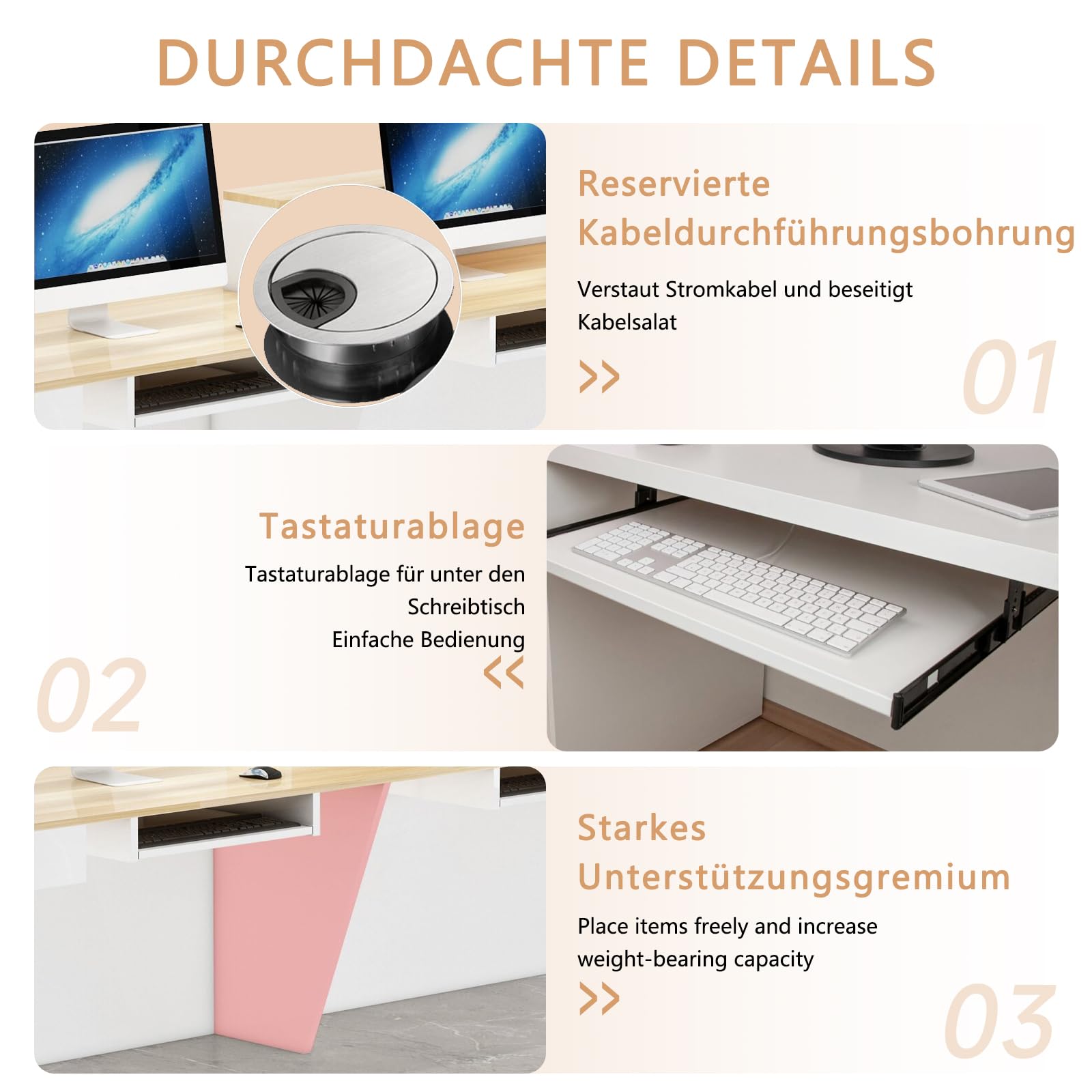 Empfangstheke Moderne Kassentheke Rezeptionstresen mit Aufsatz für Büro Salon Boutique Geschäft