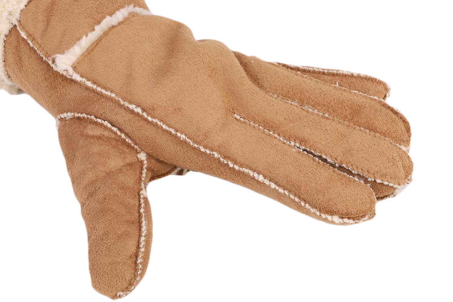 MioCloth Winter Warm Thermal Suede Leather Fleece Lining Driving Gloves Xmas Gift Men Khaki