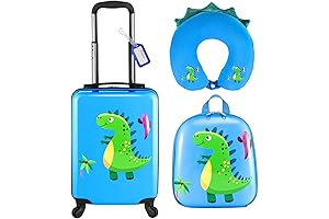 4 Pcs Kids Luggage Set, Kids Backpack Rolling Suitcase with Wheels U-shaped...