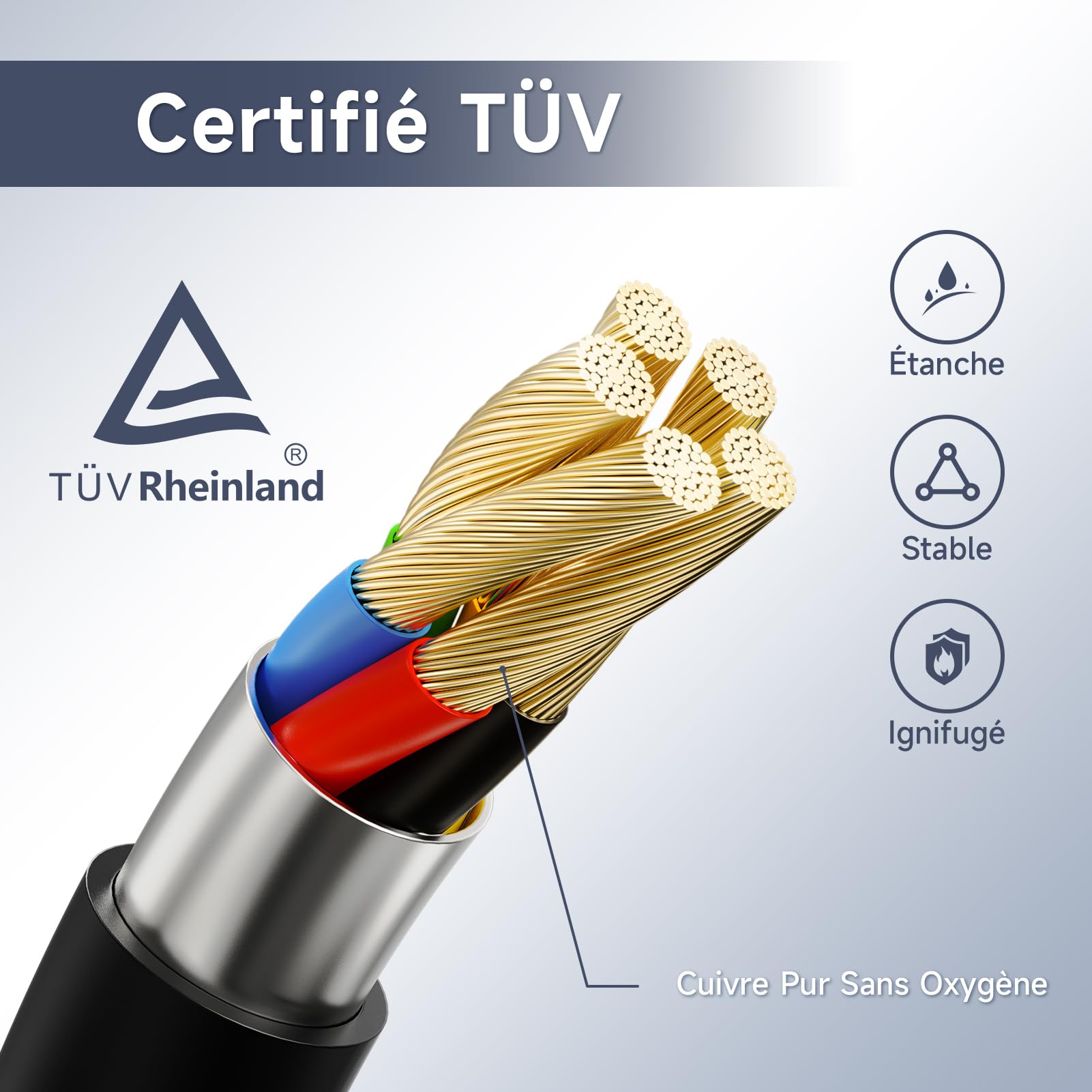 Chargeur Voiture Electrique 3,6kW 8m, 6-16A Cable Type 2 | Portabilité Cable Recharge Voiture Electrique avec Affichage LED et Sac, Compatible avec EV/PHEV IEC 62196-2
