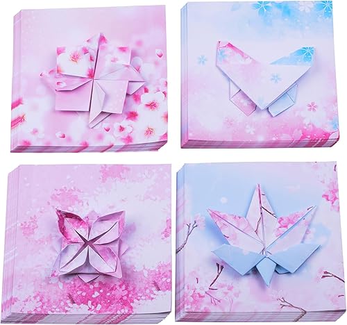 Miniatura 6 de Gmailmall Papel de origami de doble cara, 200 hojas de papel de regalo, papel de regalo con patrón degradado para caja de regalo de bricolaje,