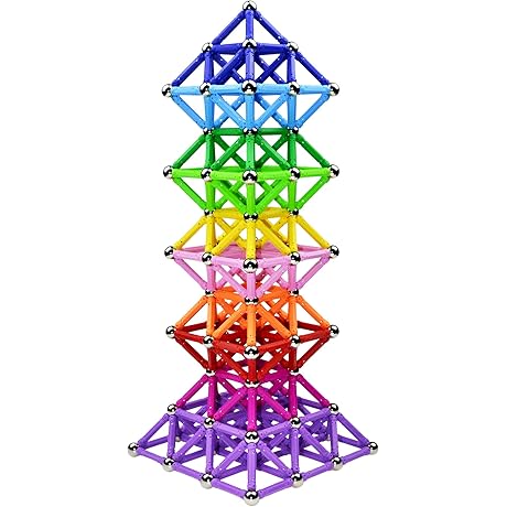 Complete 204-Piece Magnetic Building Sticks Block Toy Set