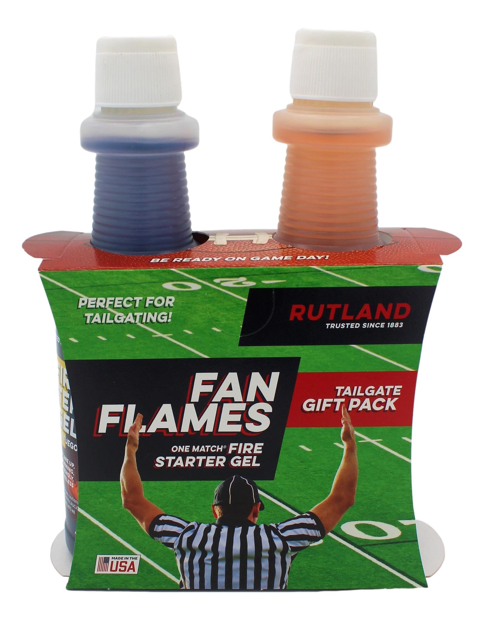 Rutland Products 4962 Fan Flames Football Team Colors Fire Starter, Blue & Orange