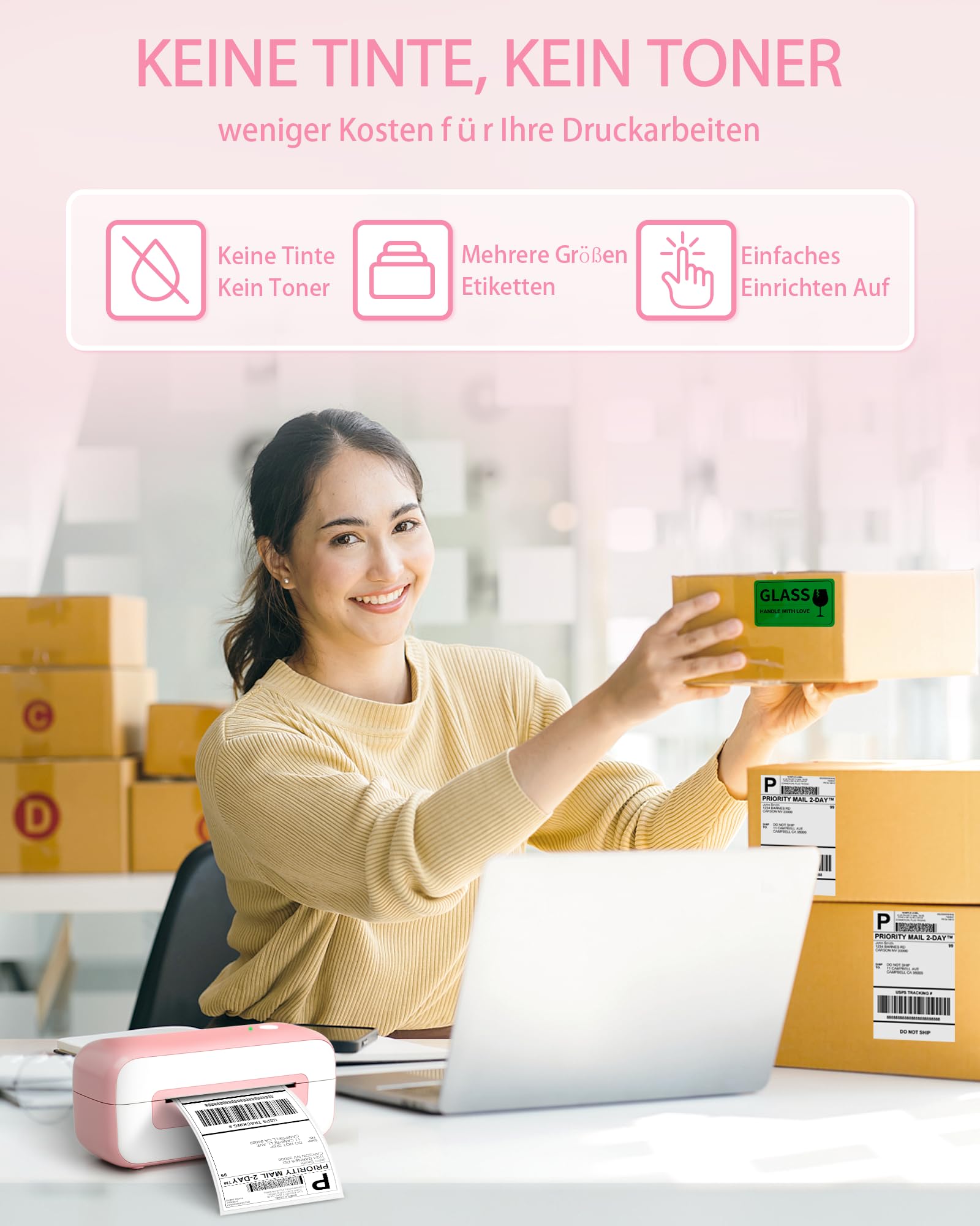 Itari Drukarka etykiet, drukarka termiczna do paczek wysyłkowych - etykiety wysyłkowe drukarki, etykiety, etykiety, etykiety z kodami kreskowymi, drukarka do Amazon Ebay Shopify Zalando Otto DHL
