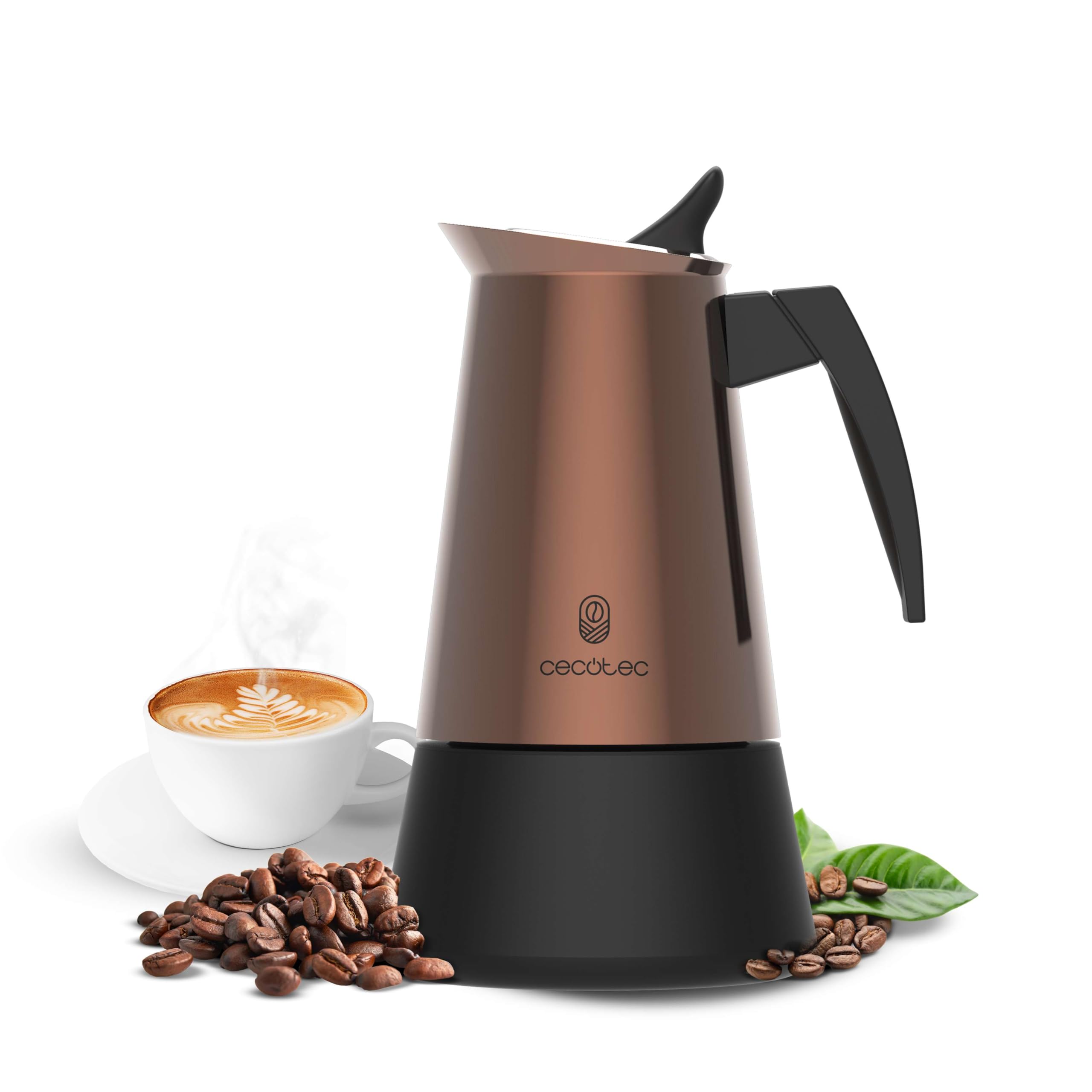 Cecotec Cafetera Italiana Piccolina 600 Green. 300ml, 6 Tazas de Café, Acero Inoxidable, Apta Todas Superficies, Filtro Premium, Válvula Seguridad, Mango Termorresistente, Diseño Elegante — view 18