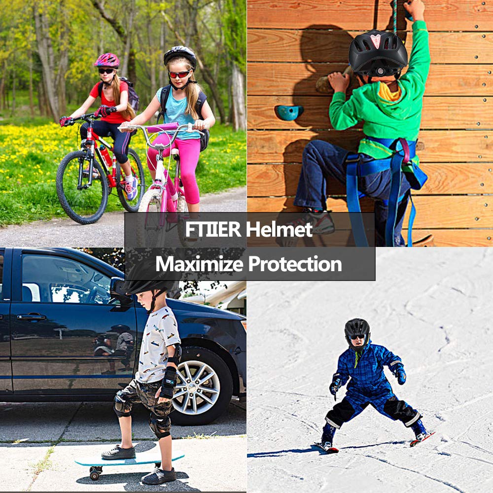 Casco de Seguridad para niños, Casco de Bicicleta para niños con luz de Fondo Segura y Barbilla Desmontable para niños y jóvenes