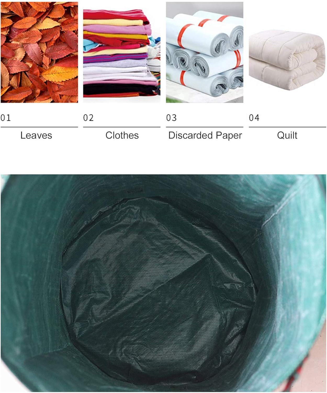 132 Gallons Garden Bag Garden Waste Bags Reusable Bags Waste Container Gardening Bags Landscaping Yard Waste Bags for Gardening Lawn Pool Waste Bin