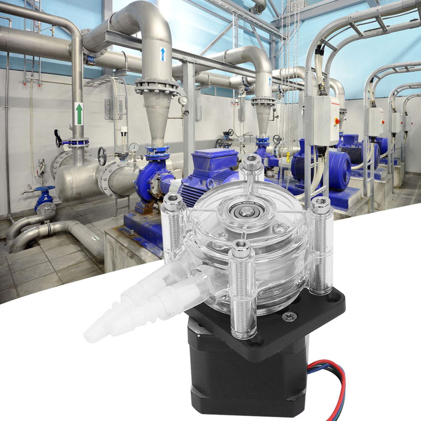 Pompa grande Pompa dell'acqua dell'acquario 6 30v Pompa peristaltica del motore passo-passo di grandi dimensioni Tubo vuoto per acqua analitica del laboratorio dell per Laboratorio e Acquario
