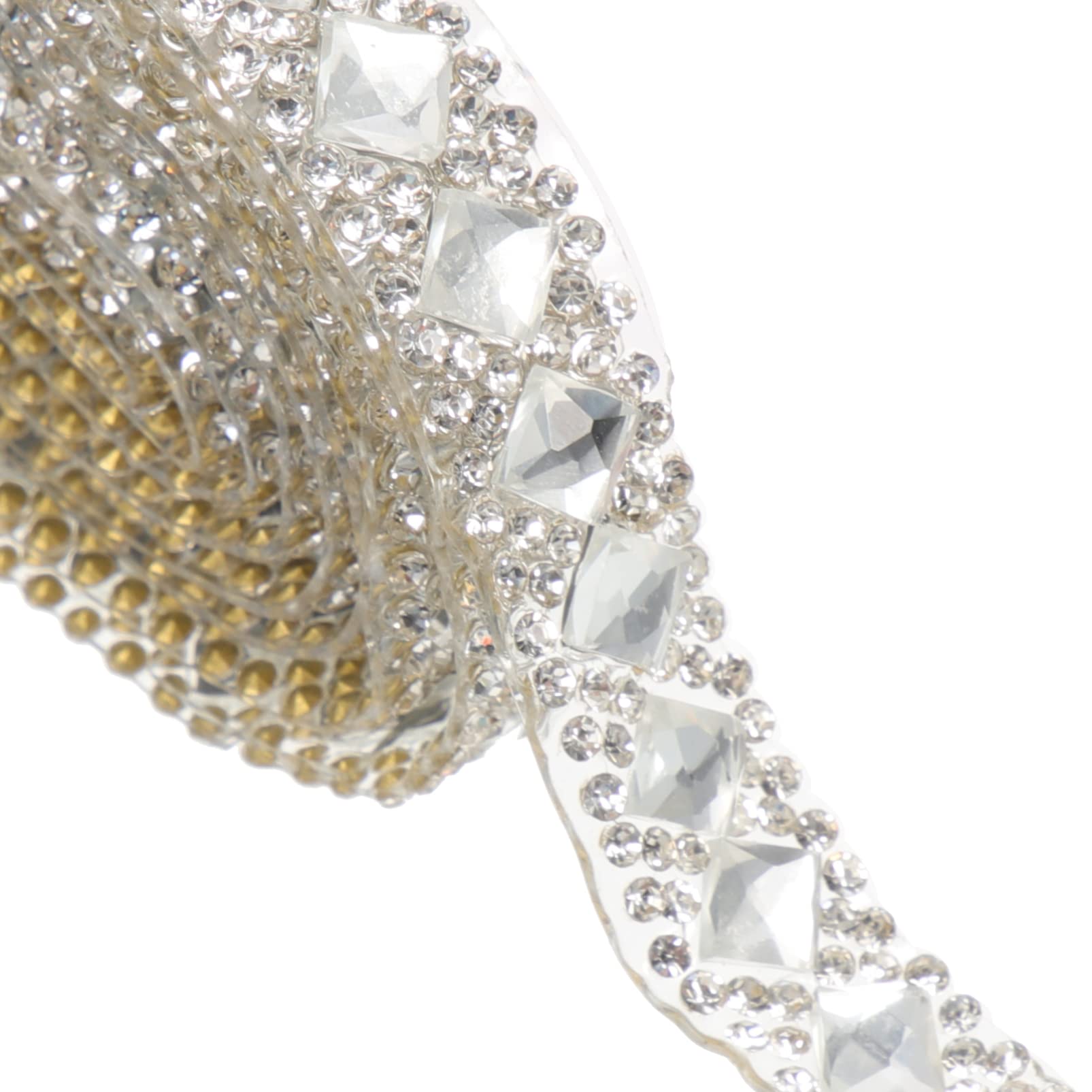 Cinta de diamantes de imitación autoadhesiva, cinta de diamantes ostentosos, rollo de adorno de cristal, pegatina de gema para manualidades de bricolaje, decoración de vestido de boda para teléfono