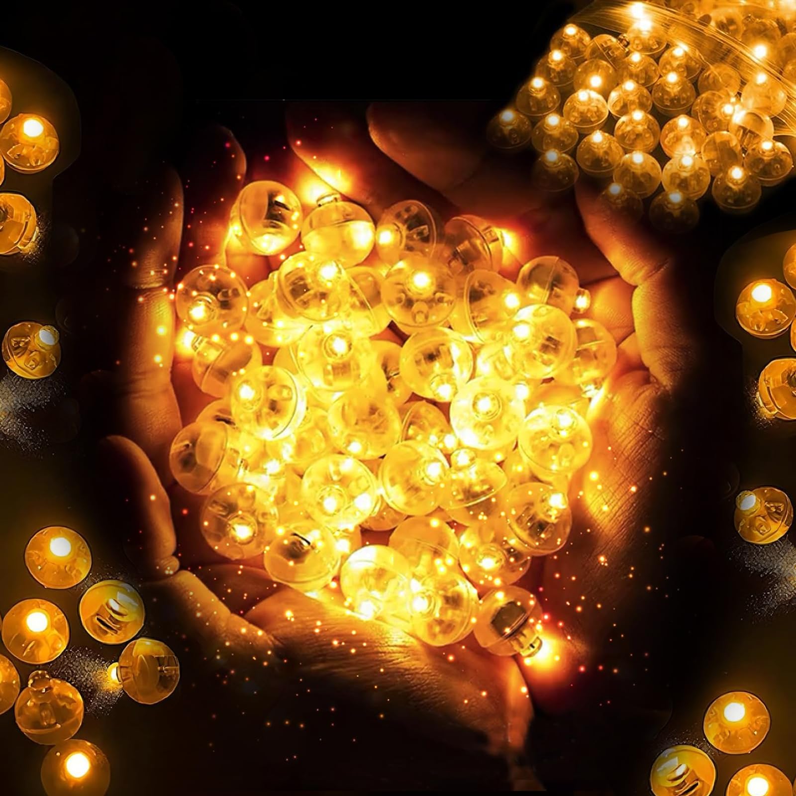 Lhdfyqt 100 Stück Mini LED Ballonlichter Lichter, Warmweiß, für Hochzeit, Geburtstag, Party