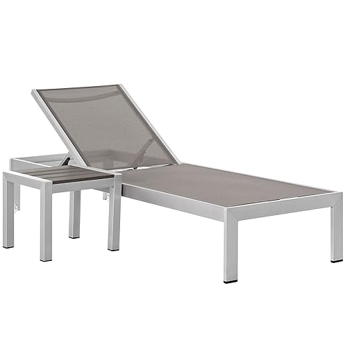Modway Shore Aluminum Textilene® Mesh Outdoor Patio Poolside Chaise Lounge