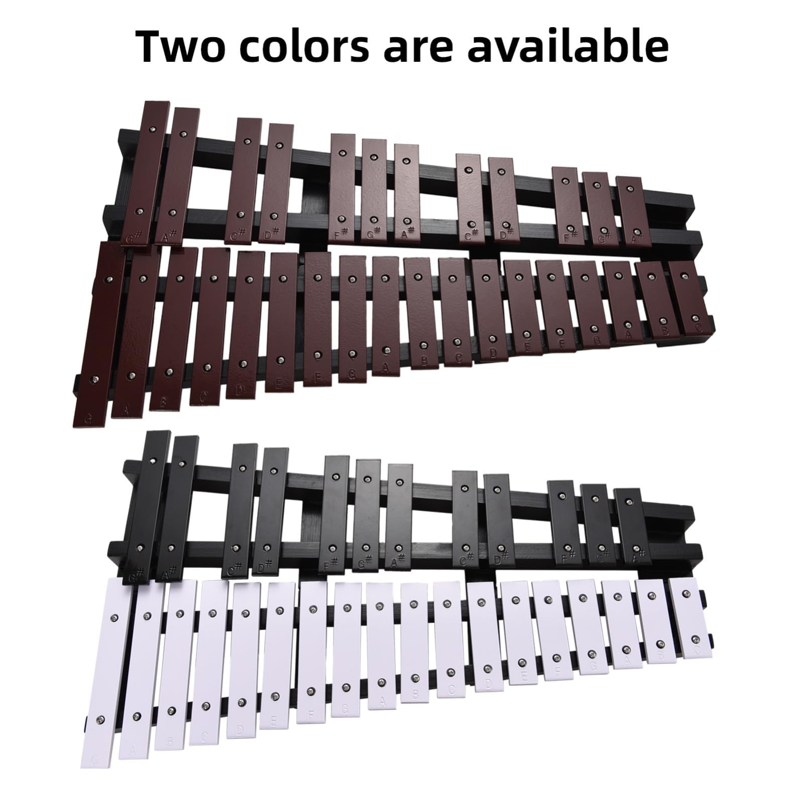 Ejoyous Xylophone, 30 Notes Cadre en Bois Tiges en Aluminium Xylophone Pliant avec Sac 2 Maillets, pour étudiants Débutants (Noir Blanc)
