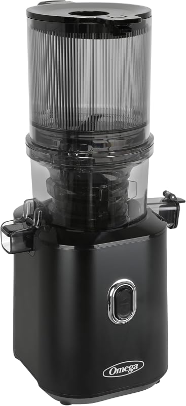 Omega Cold Press Juicer – Hands Free Juicer Machine for Vegetables and Fruits with Wide Mouth Hopper for Whole Recipe Juicing, Slow Masticating, Time Saving Series, Easy to Clean, 150-Watt Motor
