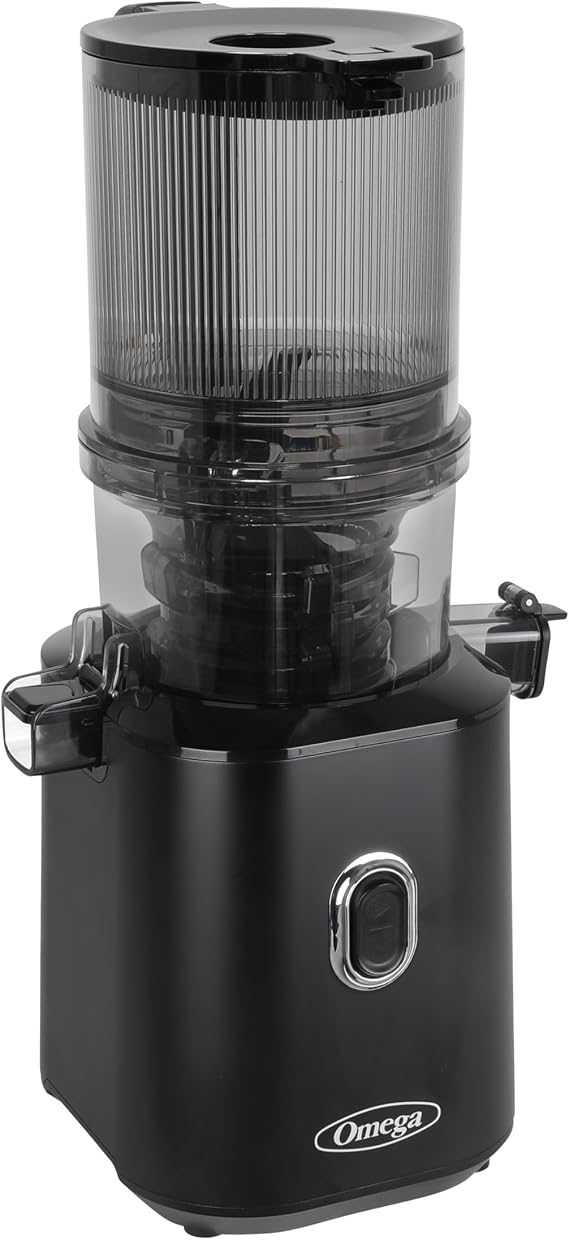 Omega Cold Press Juicer Slow Masticating Hands Free Juicer Machine for Vegetables and Fruits with Wide Mouth Hopper for Whole Recipe Batch Juicing, Time Saving Series, Easy to Clean, 150-Watt Motor