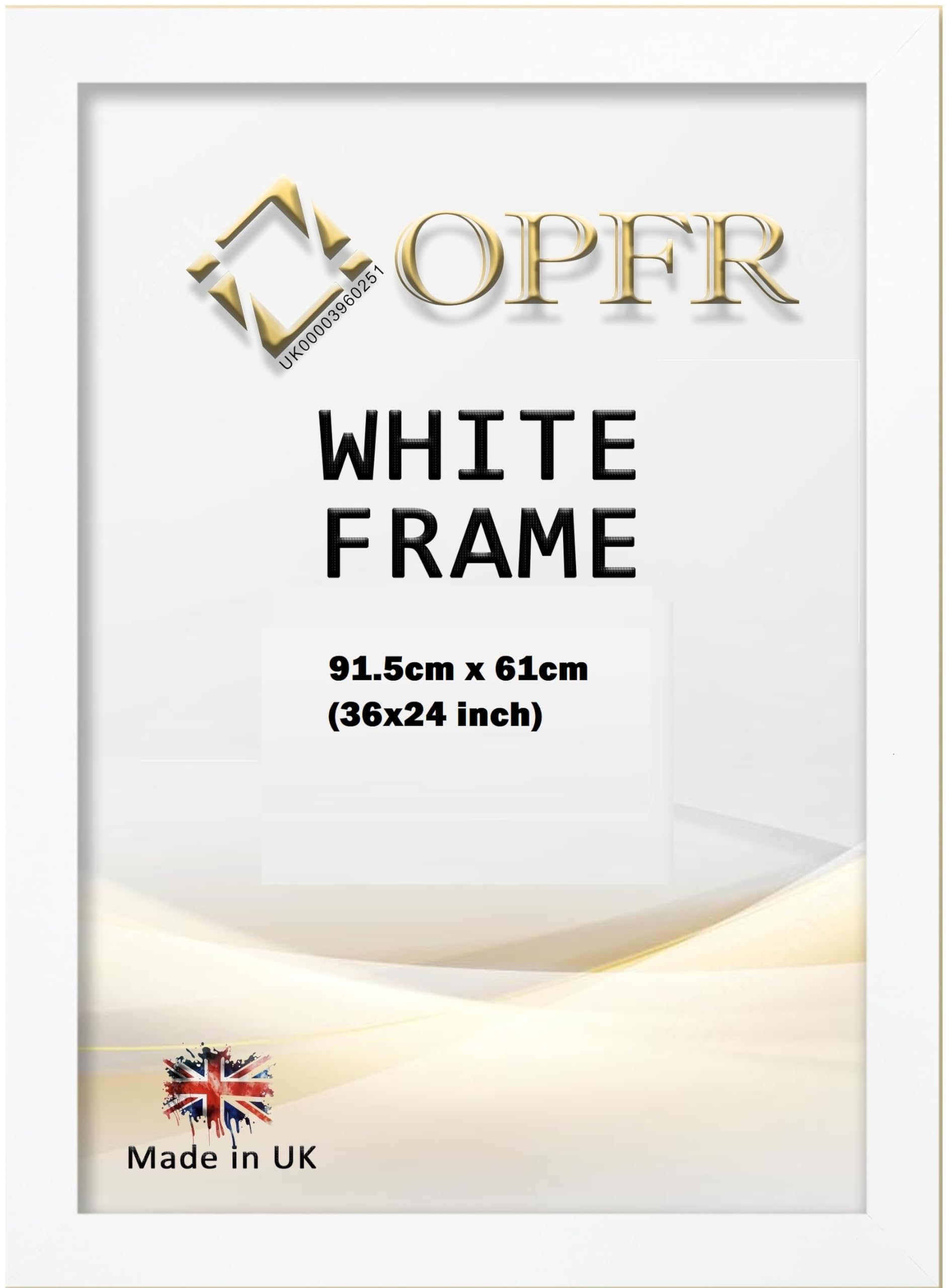 OPF Maxi Black White Oak Silver Poster Picture Frame (White, 91.5x61cm(36x24"))