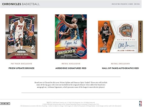 Miniatura 2 de 2019-20 Panini CHRONICLES Basketball Blaster Box - 40 Total Cards - Chase Zion Williamson, Ja Morant, Coby White, Tyler Herro Rookie Cards - Find